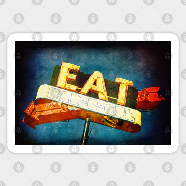 Eat Barbecue Vintage Sign Sticker by art64